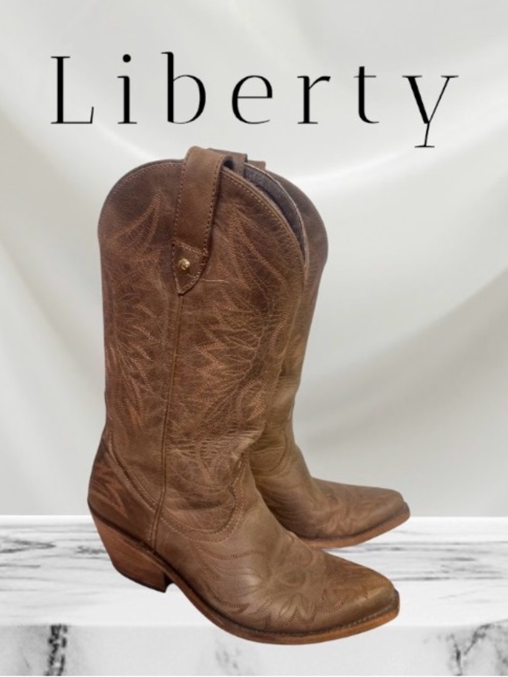 LIBERTY brown western cowboy boots women’s shoes size 7.5